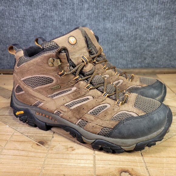 Merrell Moab 2 Mens 13 Wide Mid Waterproof Hiking Boots Shoes Brown Earth - Picture 1 of 13